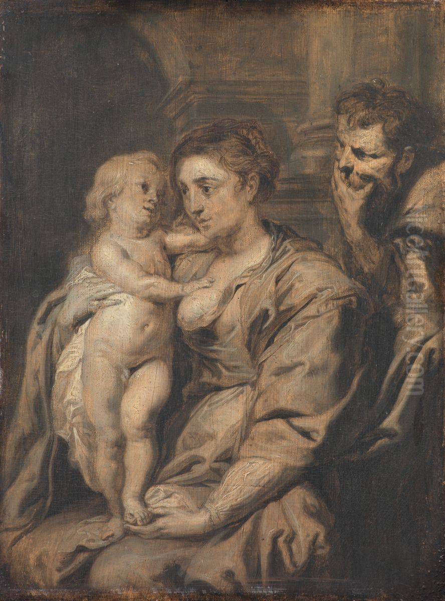 The Holy Family Oil Painting by (studio of) Rubens, Peter Paul