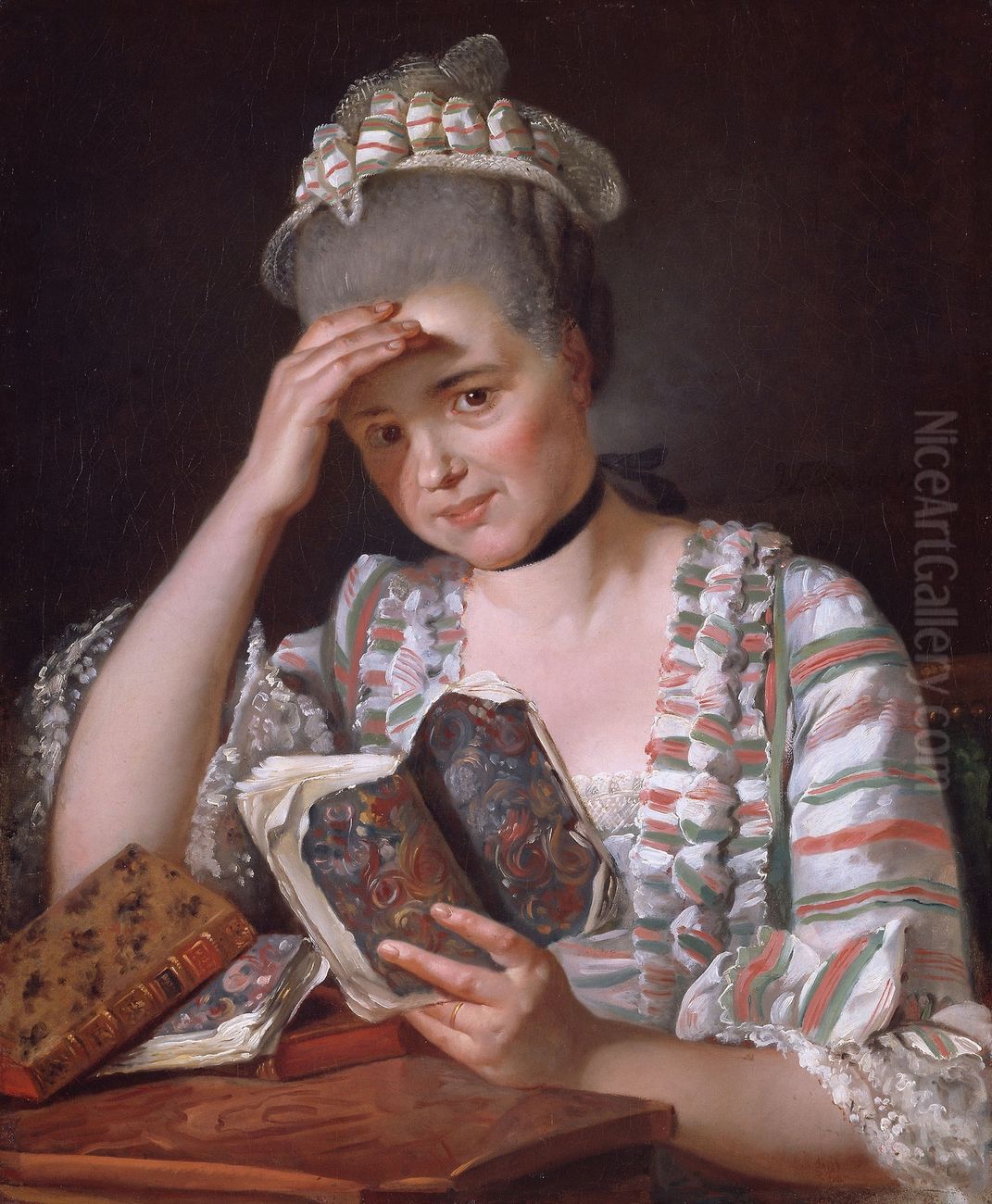 Madame Francois Buron Oil Painting by Jacques-Louis David