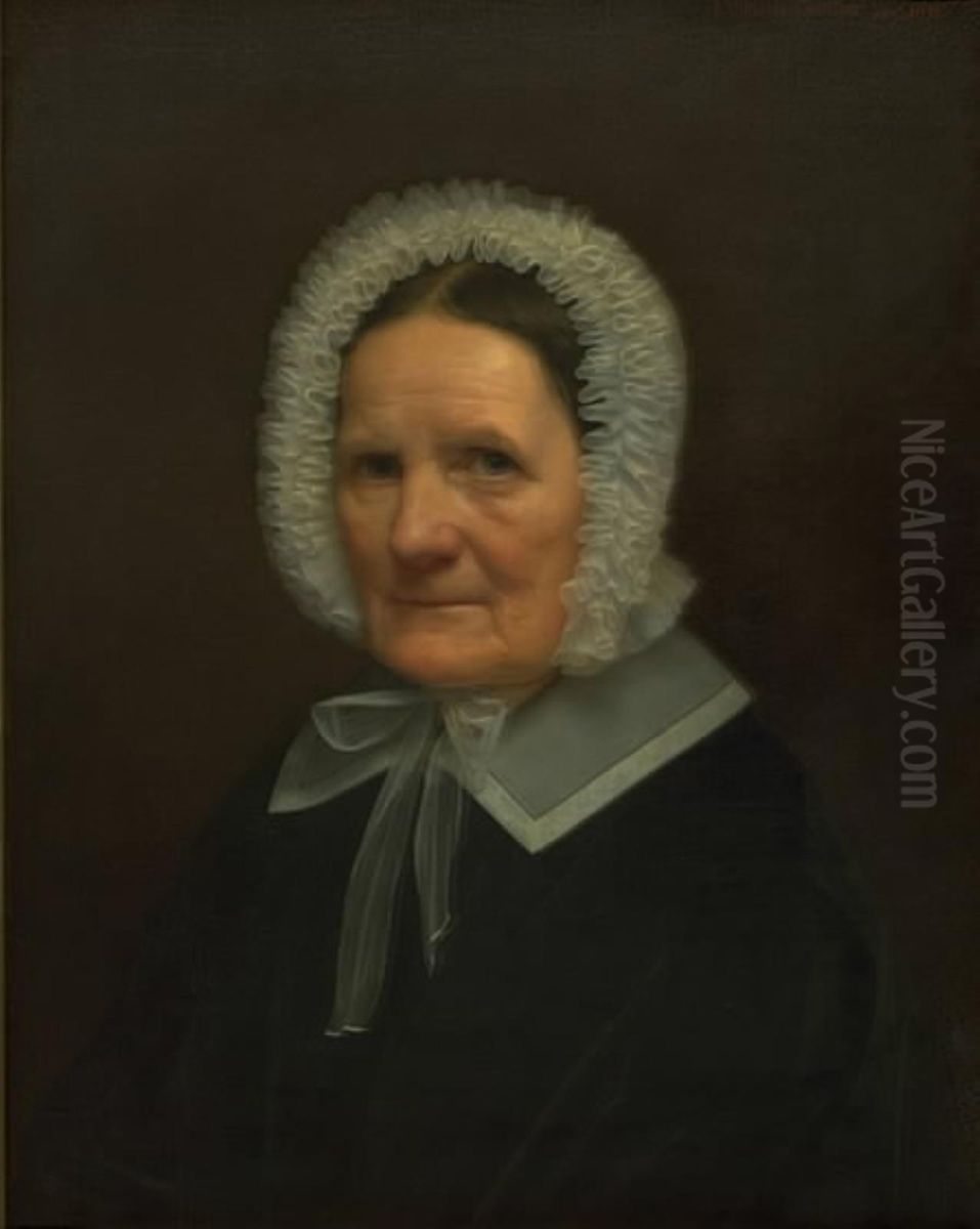 Johanne Marie Gertner, f. Lassen, kunstnerens moder Oil Painting by Johan Vilhelm Gertner
