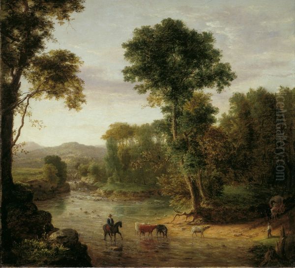 Crossing the Ford Oil Painting by George Inness