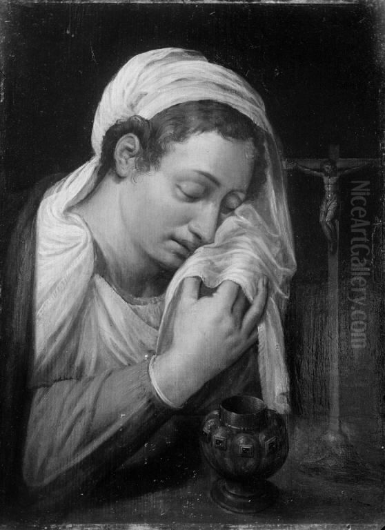 Den bodfaerdige Magdalene Oil Painting by Frans Floris I Den bodfaerdige Magdalene Oil Painting by Frans Floris I
