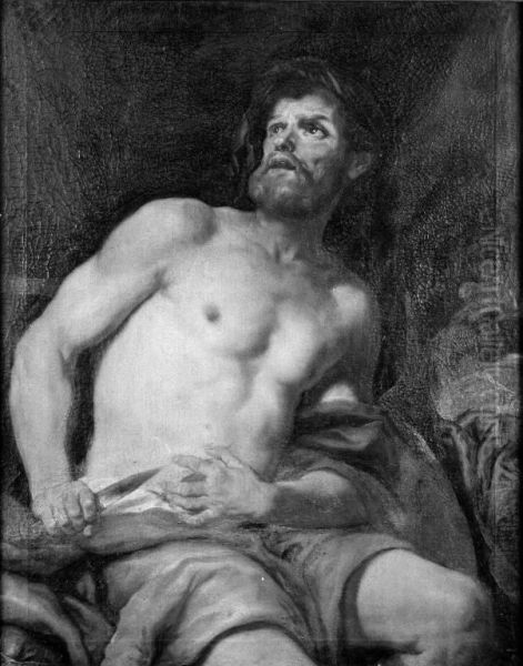 Den yngre Catos dod Oil Painting by Johann Carl Loth