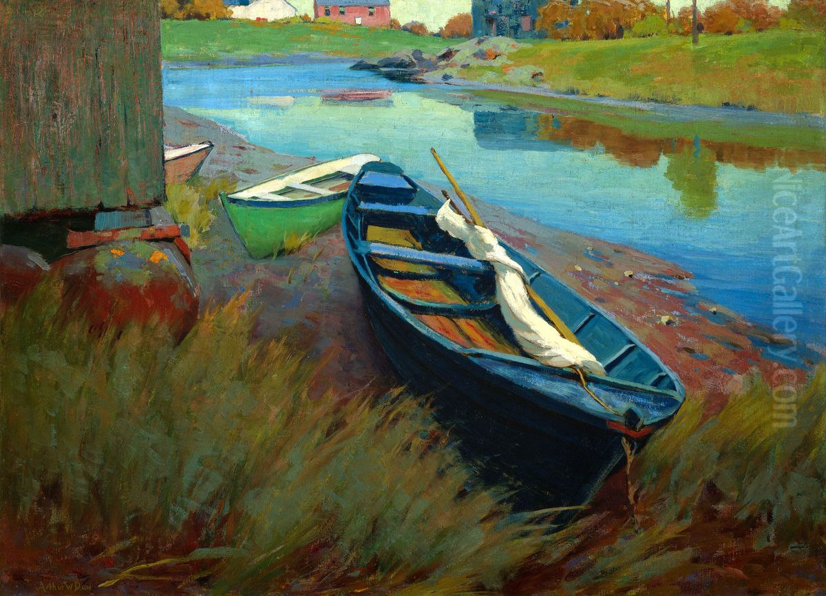 Boats at Rest Oil Painting by Arthur Wesley Dow