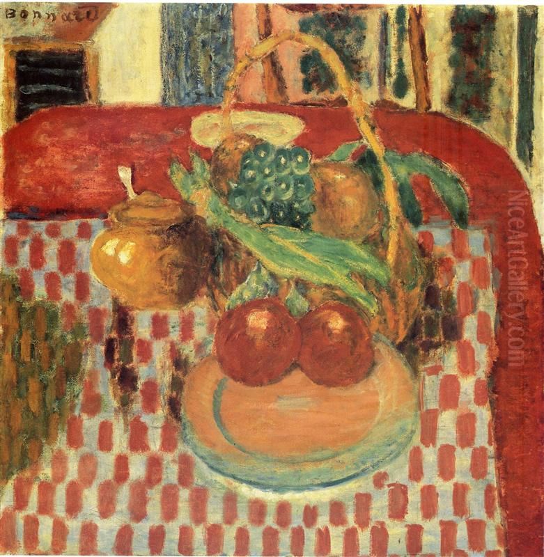 The Checkered Tablecloth Oil Painting by Pierre Bonnard