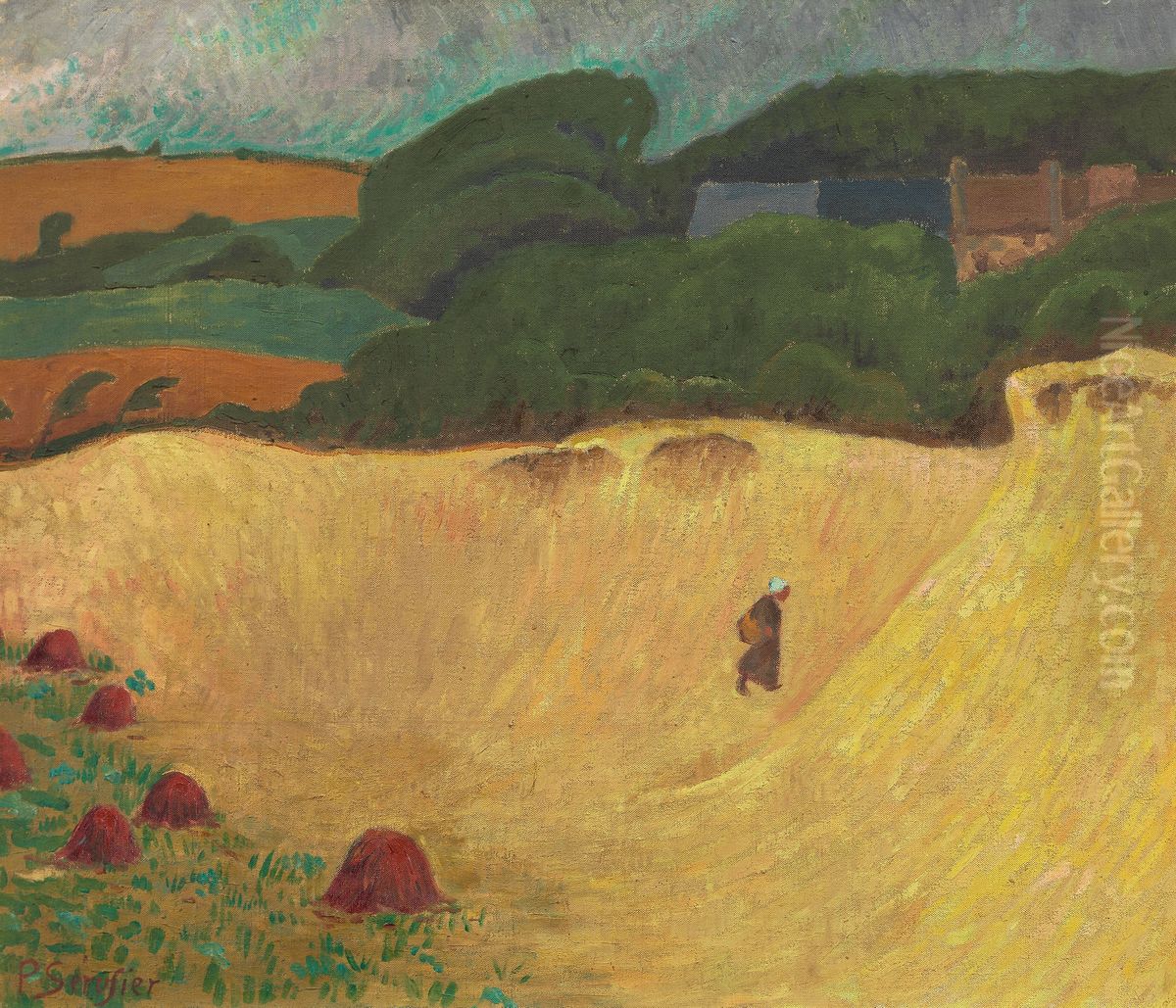 The Beach of Les Grands Sables at Le Pouldu Oil Painting by Paul Serusier