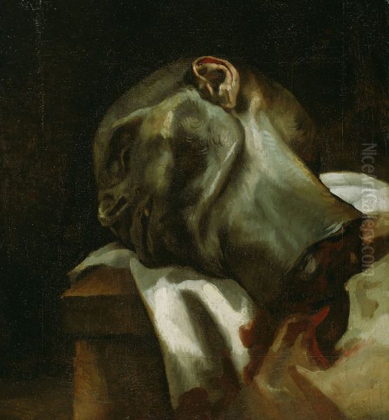 Head of a Guillotined Man Oil Painting by Theodore Gericault
