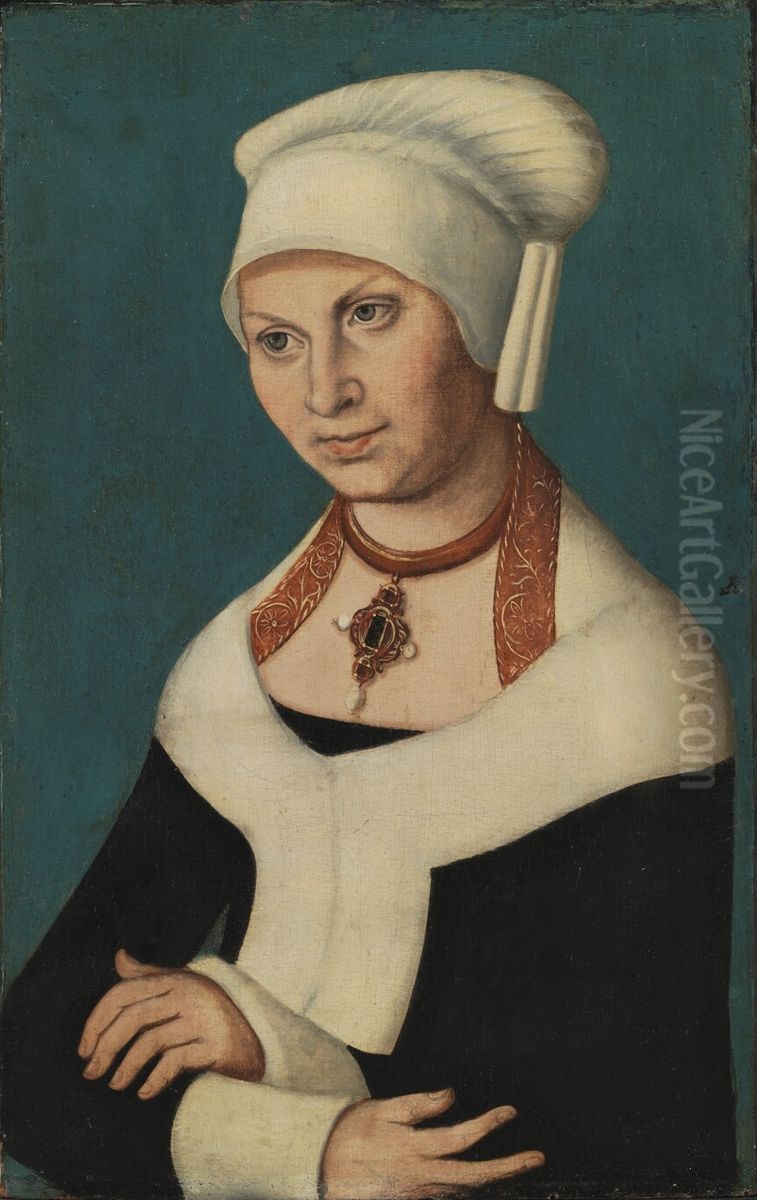 Portrait of Barbara Duchess of Saxony (1478-1534) Oil Painting by Lucas Cranach the Elder