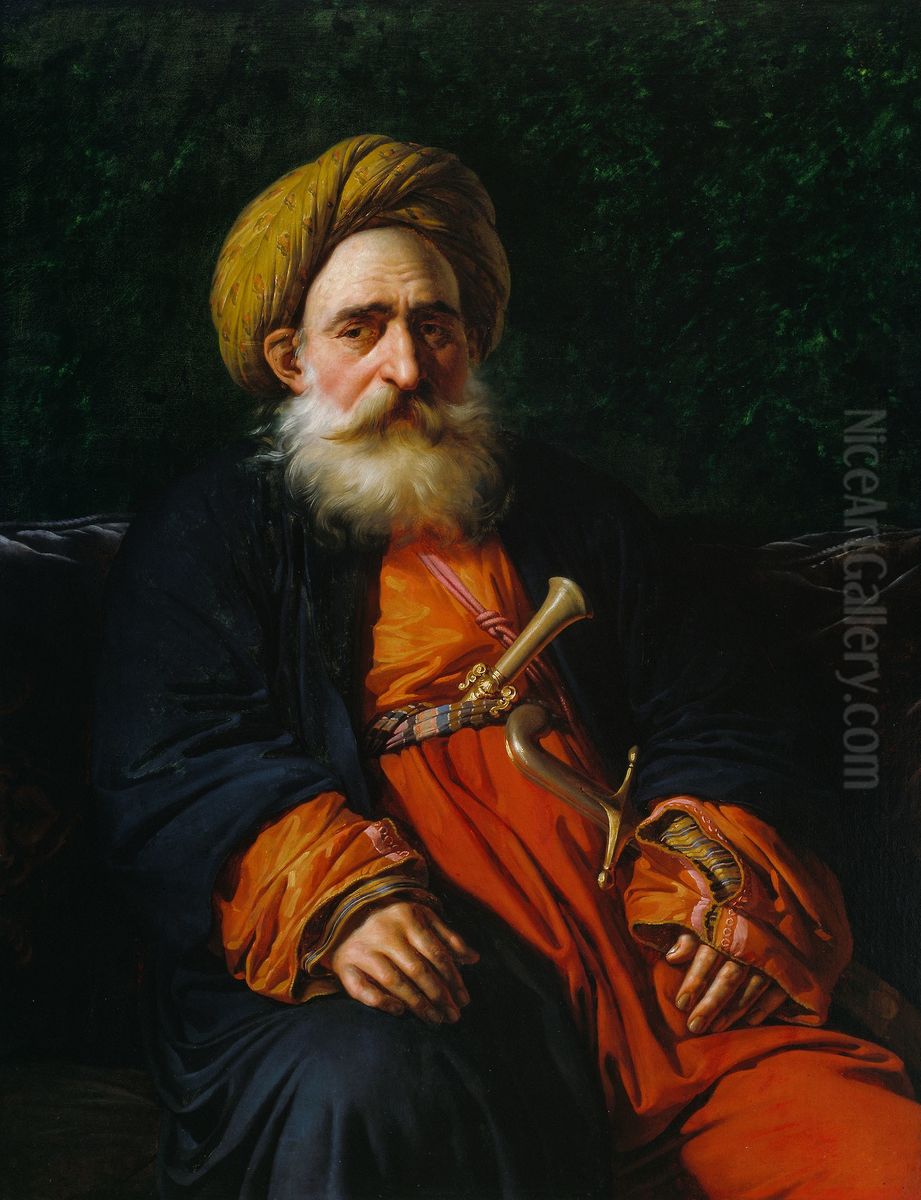 Portrait of the Katchef Dahouth, Christian Mameluke Oil Painting by Anne-Louis Girodet de Roucy-Triosson