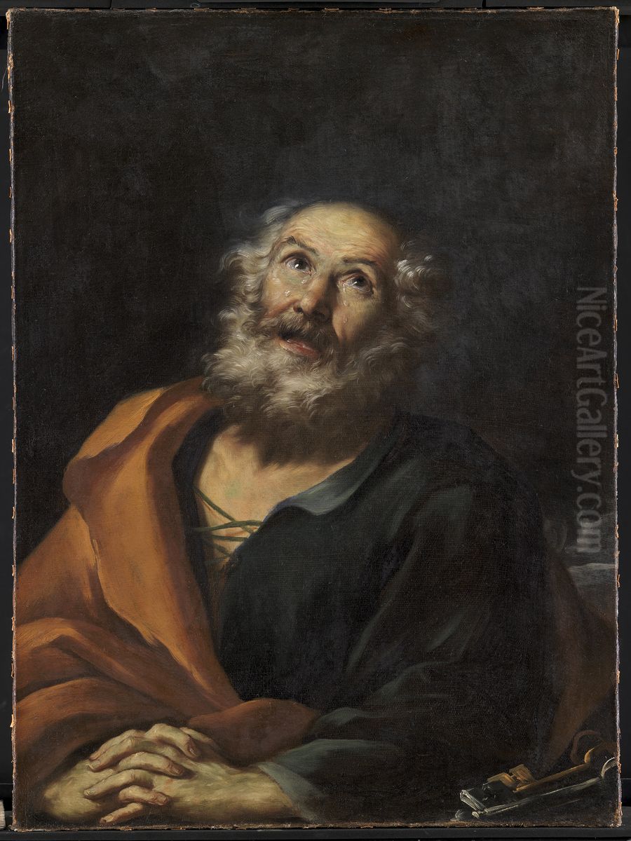 The Apostle Peter Oil Painting by Girolamo Troppa