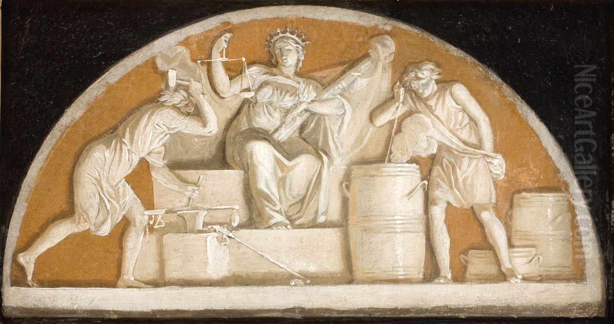 Standardization of Weights and Measures in 1683 Oil Painting by Nicolai Abildgaard