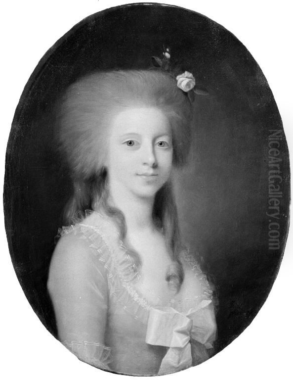 Grevinde Margarethe Moltke, f. Lovenskiold Oil Painting by Jens Juel