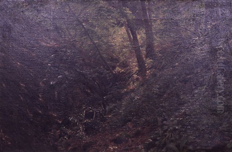 Forar i en kloft Oil Painting by C. A. Kolle