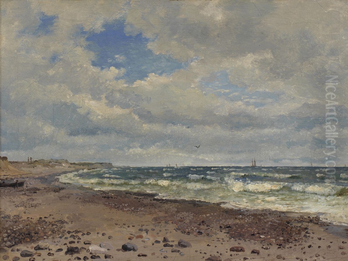 Strandparti med klitter. Jyllands vestkyst Oil Painting by Dankvart Dreyer