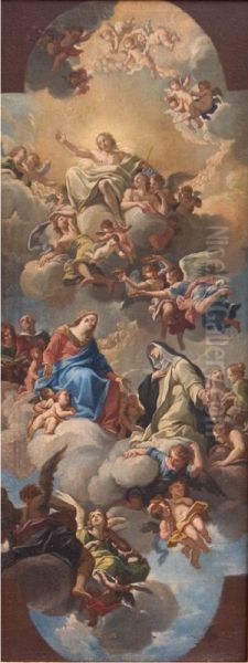 Mary Introducing St Catherine of Siena to Christ Oil Painting by Luigi Garzi