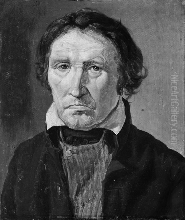 Portraet af en gammel somand Oil Painting by Fritz Petzholdt