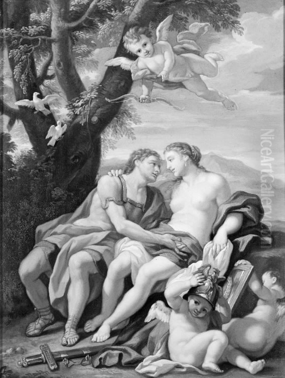 Mars, Venus og Amor Oil Painting by Hendrick Krock