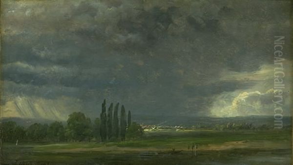 The Elbe Valley near Dresden Oil Painting by Johan Wilhelm Ludwig Dahl
