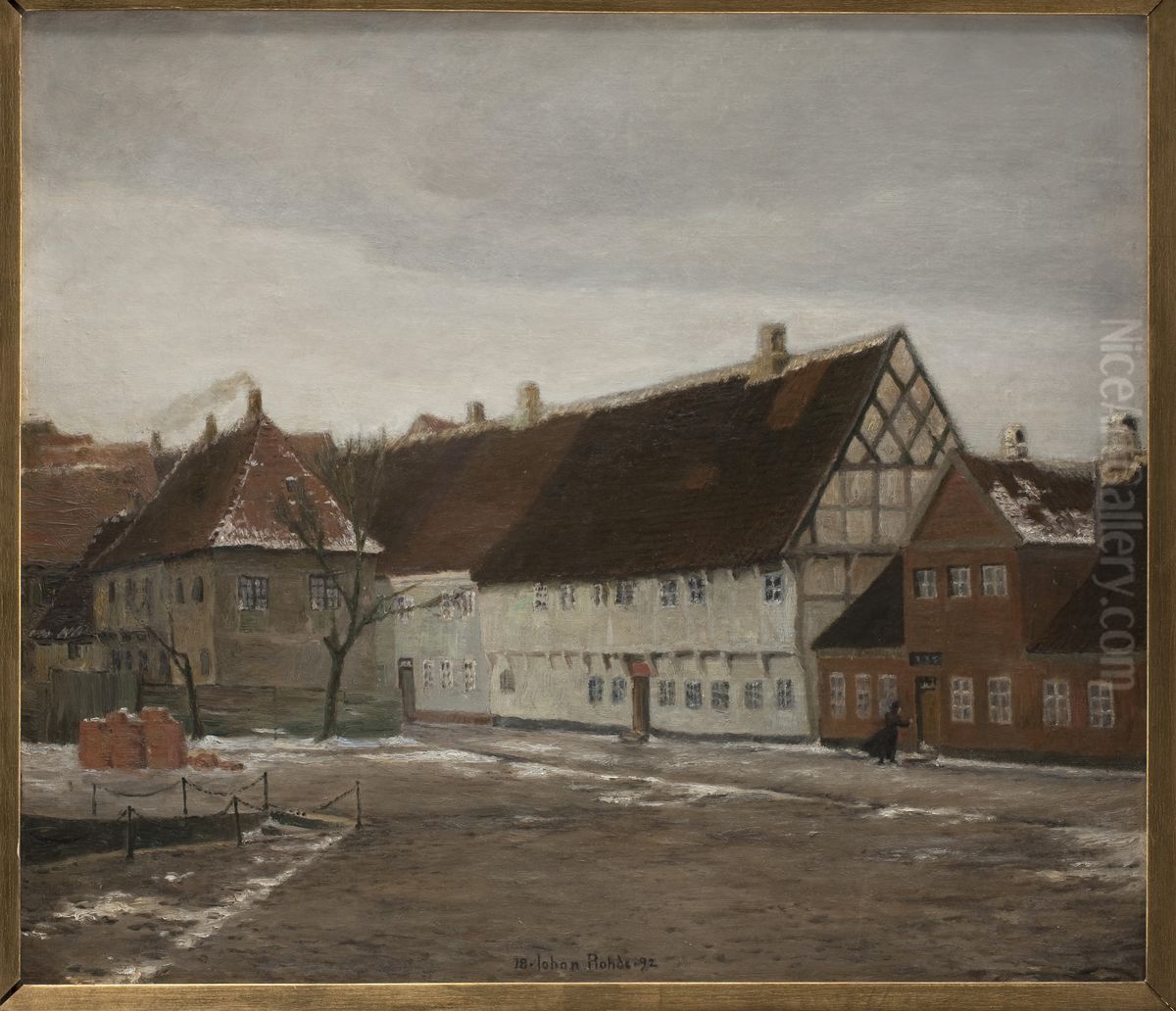 Vinteraften i Ribe Oil Painting by Johan Rohde