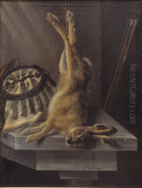 A Dead Hare Oil Painting by Jacob Biltius