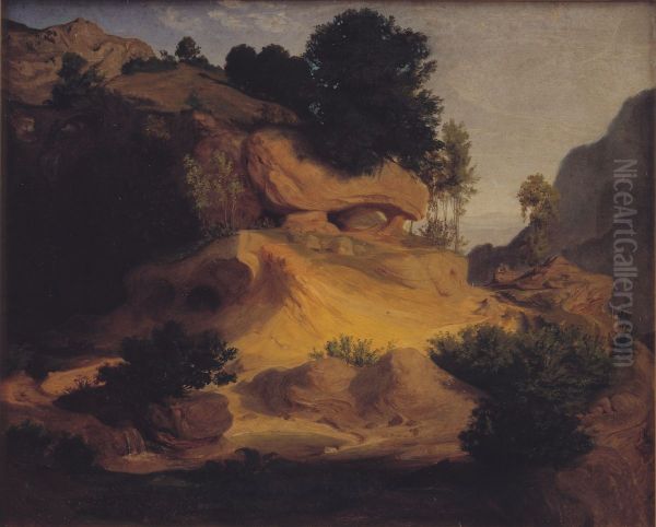 Landscape near Subiaco, Italy Oil Painting by Lorenz Frolich