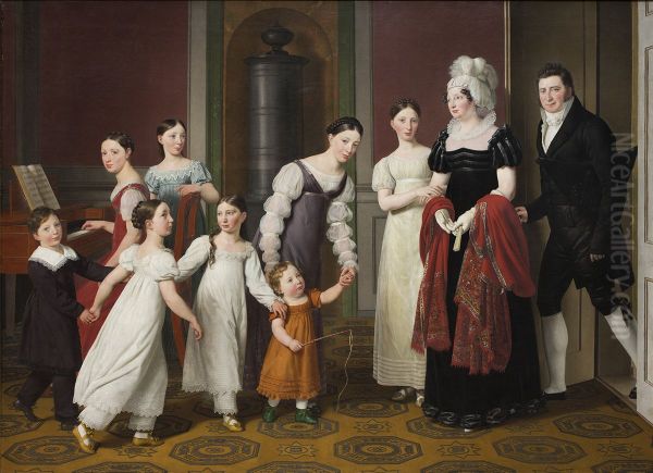 Familien Nathanson Oil Painting by Christoffer Wilhelm Eckersberg