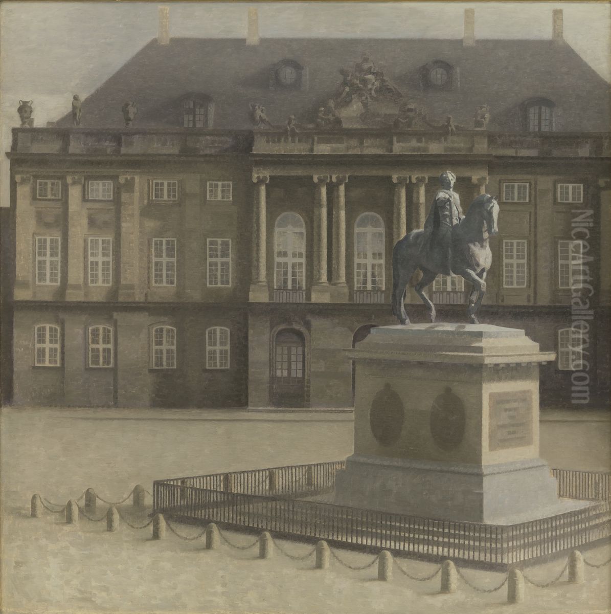 Amalienborg Square, Copenhagen Oil Painting by Vilhelm Hammershoi