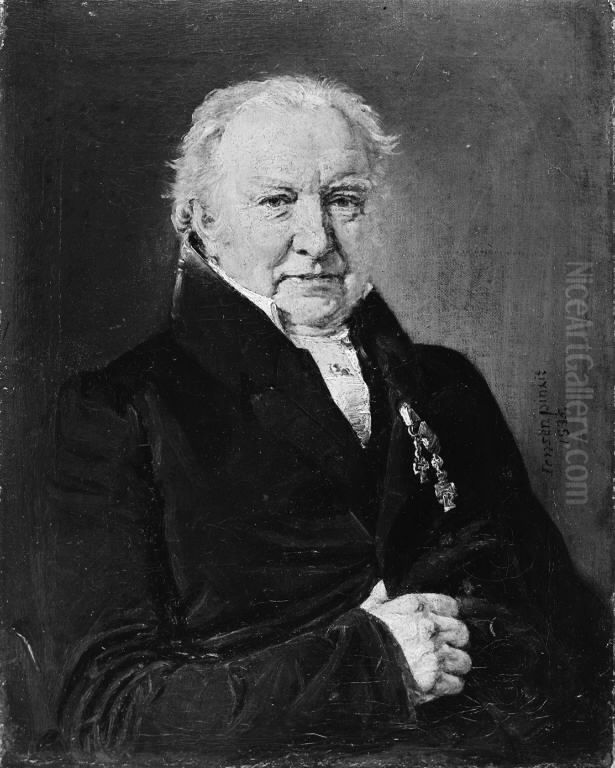 Professor dr. med. J.D. Herholdt Oil Painting by Christian Albrecht Jensen