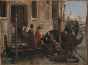 Landing in Venice. In the Distance S. Maria delle Salute