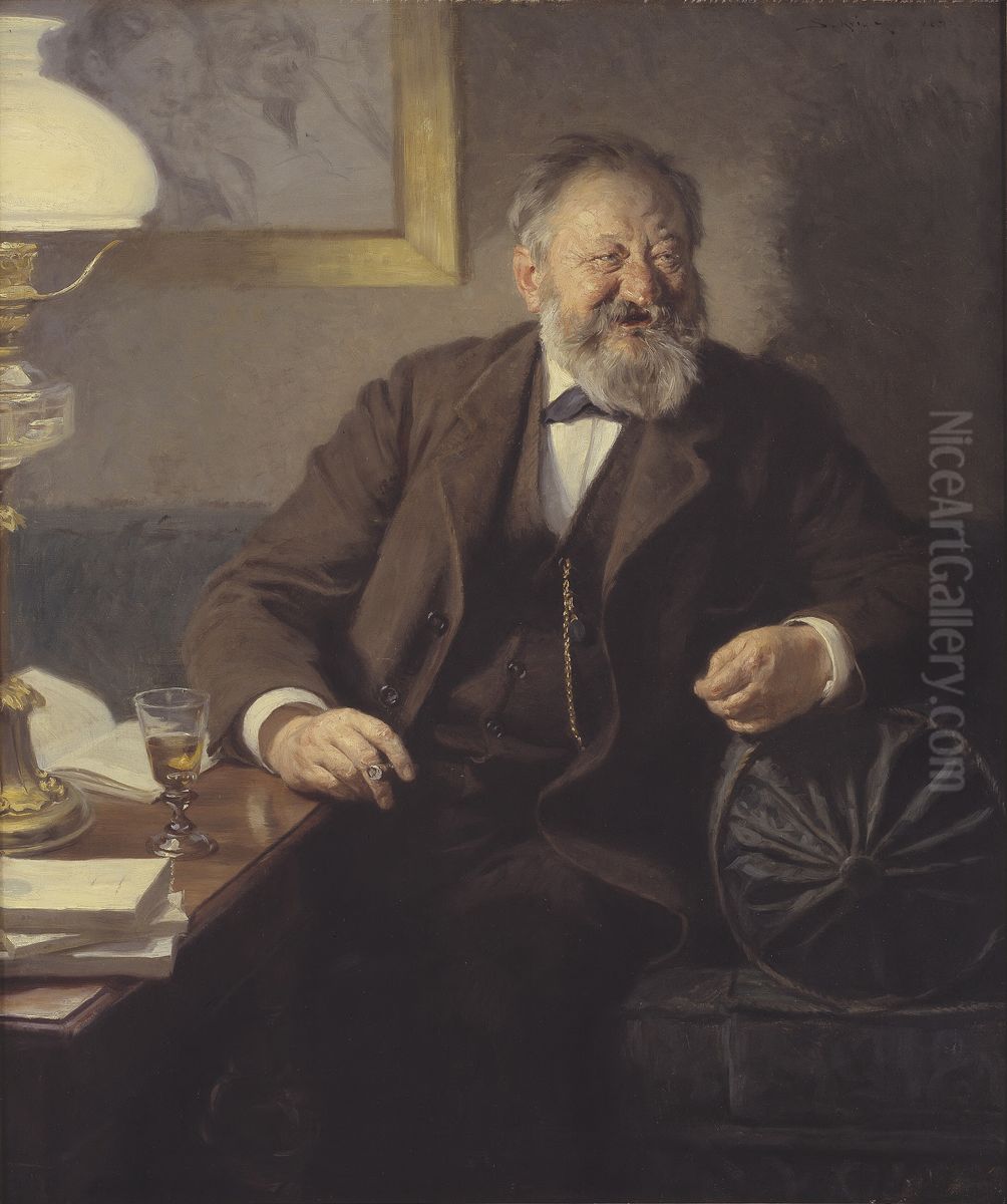 Portraet af Sophus Schandorph Oil Painting by Peder Severin Kroyer