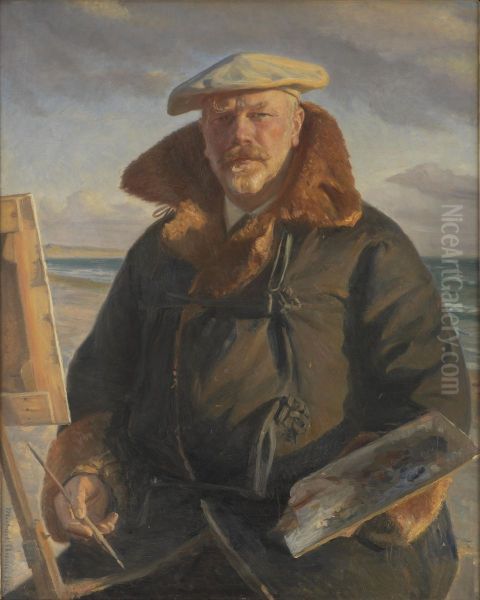 Self-portrait Oil Painting by Michael Peter Ancher