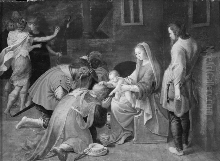 The Adoration of the Kings Oil Painting by Maerten De Vos The Adoration of the Kings Oil Painting by Maerten De Vos
