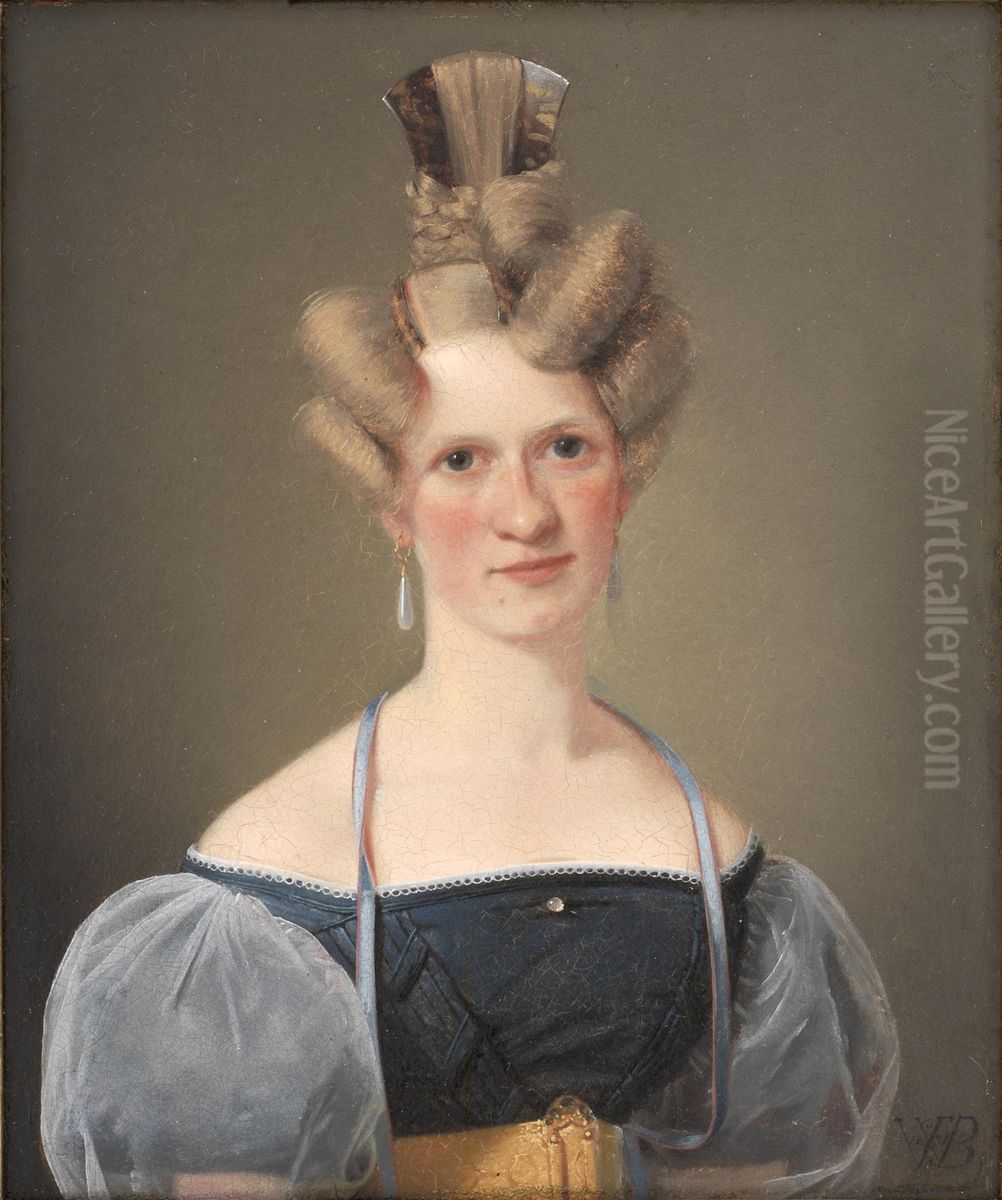 Marie Raffenberg, kunstnerens forlovede Oil Painting by Wilhelm Bendz