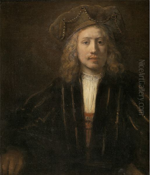 Young Man in a Pearl-trimmed Cap Oil Painting by Rembrandt