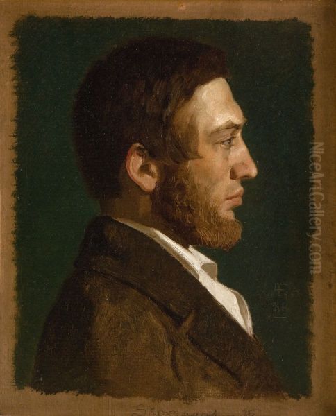 Portrait of the Painter P.C. Skovgaard Oil Painting by Lorenz Frolich