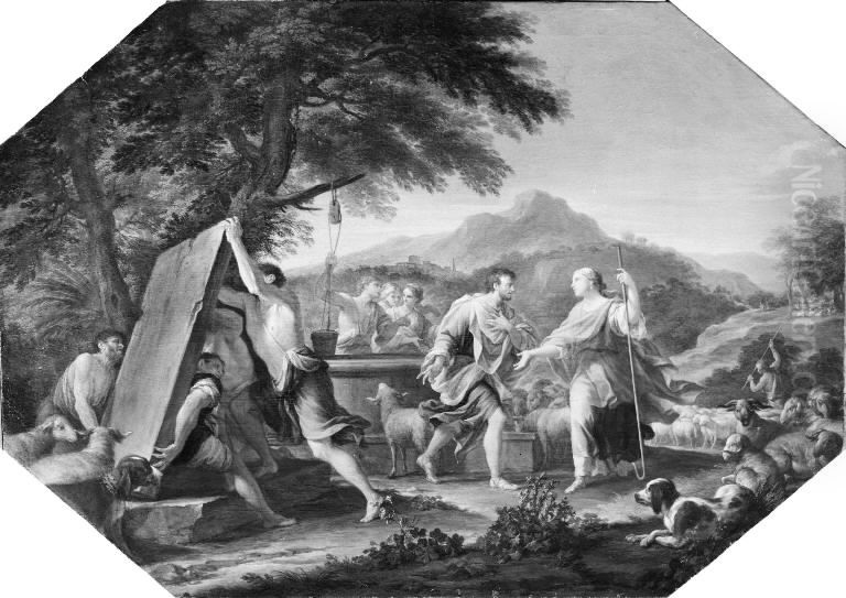 Jacob meets Rachel at the Well Oil Painting by Filippo Lauri