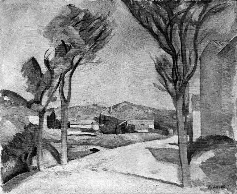 Road near Villeneuve-les-Avignon Oil Painting by Henri Doucet