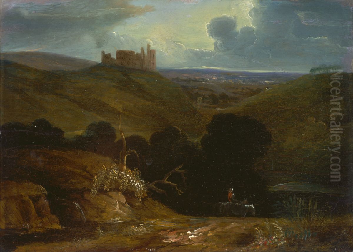Landscape with a Castle Oil Painting by John Martin
