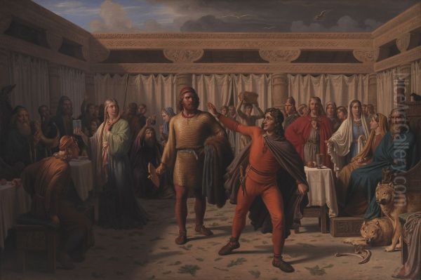 AEgir's Feast Oil Painting by Constantin Hansen