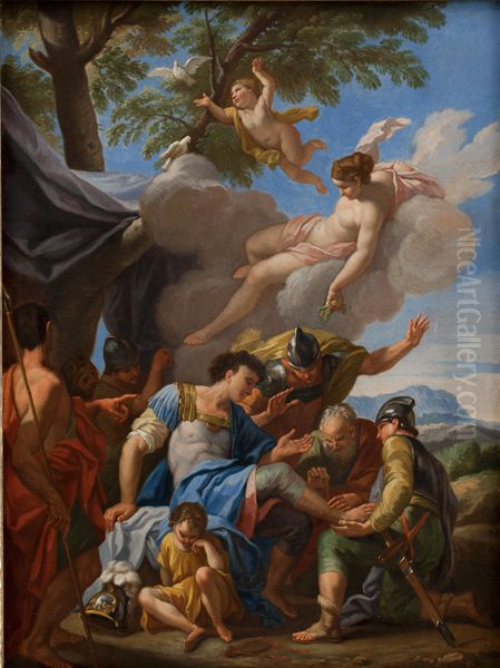 Venus Bringing Simples for the Wounded Aeneas Oil Painting by Hendrick Krock