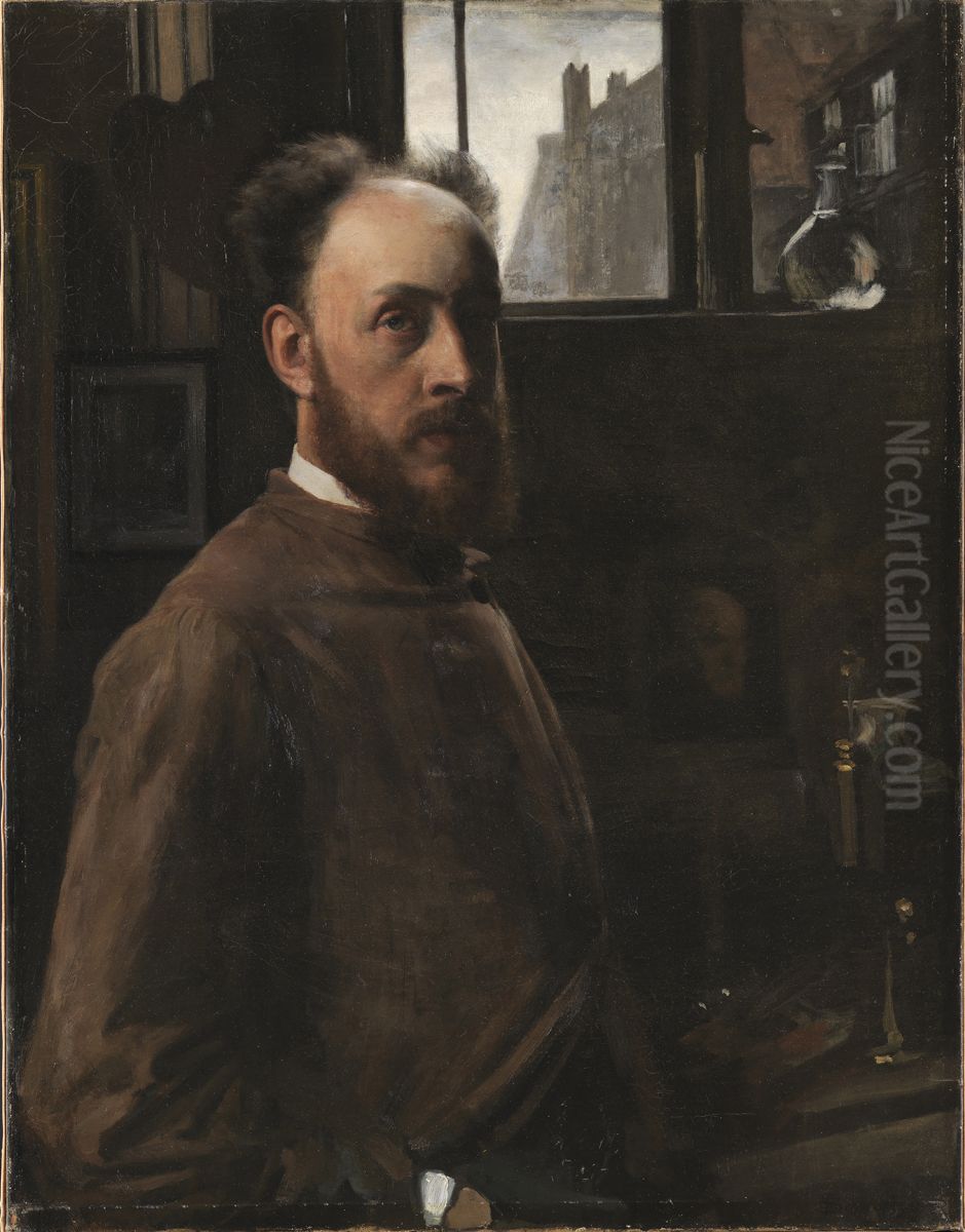 Self-Portrait Oil Painting by Frans Schwartz