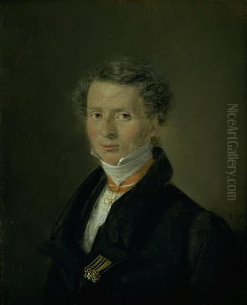 Mathias Friis von Irgens-Bergh, Danish Charge d'Affaires in Dresden Oil Painting by Christian Albrecht Jensen