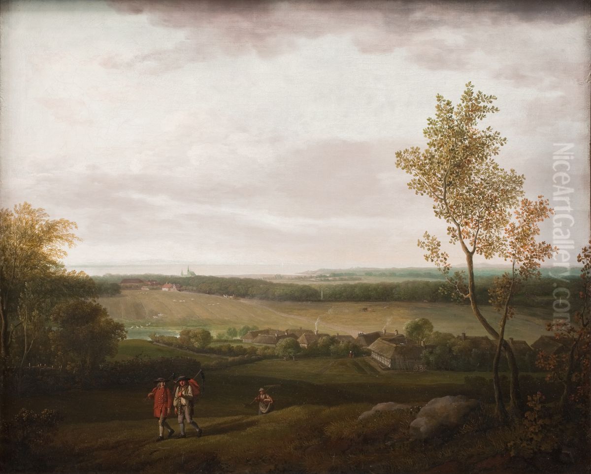 Prospekt af egnen om Jaegerspris Oil Painting by Jens Juel