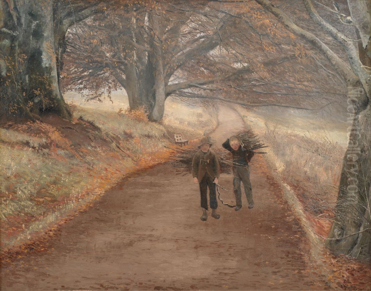 Gangsti ved Herlufsholm Oil Painting by Laurits Andersen Ring
