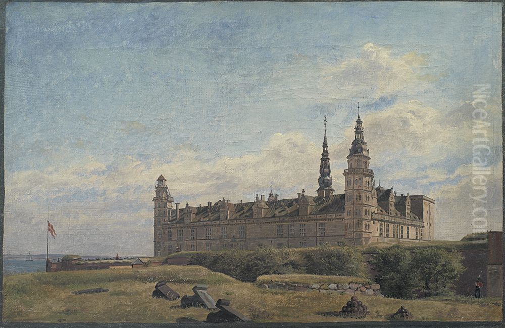 Slottet Kronborg Oil Painting by Constantin Hansen