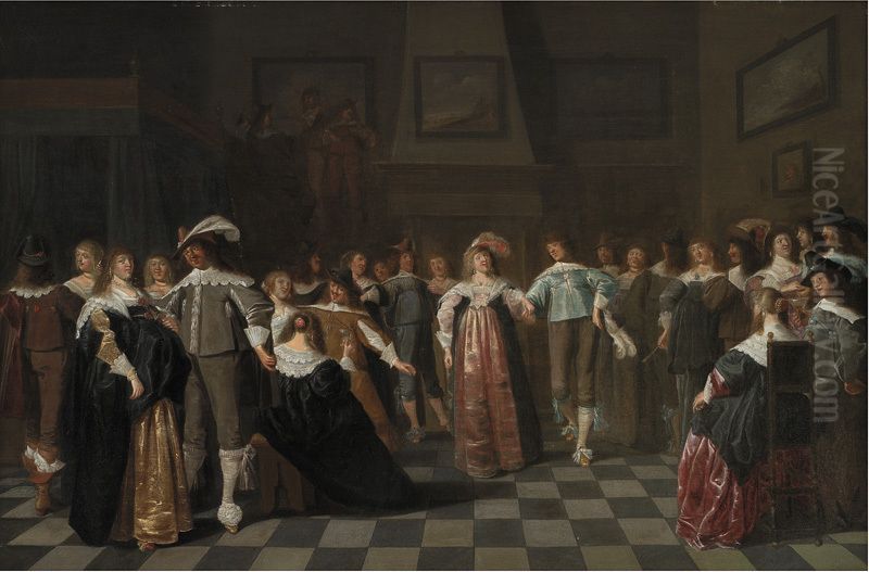 A Ball Oil Painting by Dirck Hals