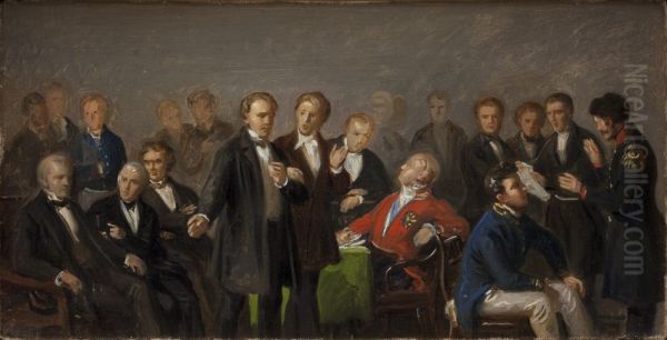 Den grundlovgivende forsamling Oil Painting by Constantin Hansen