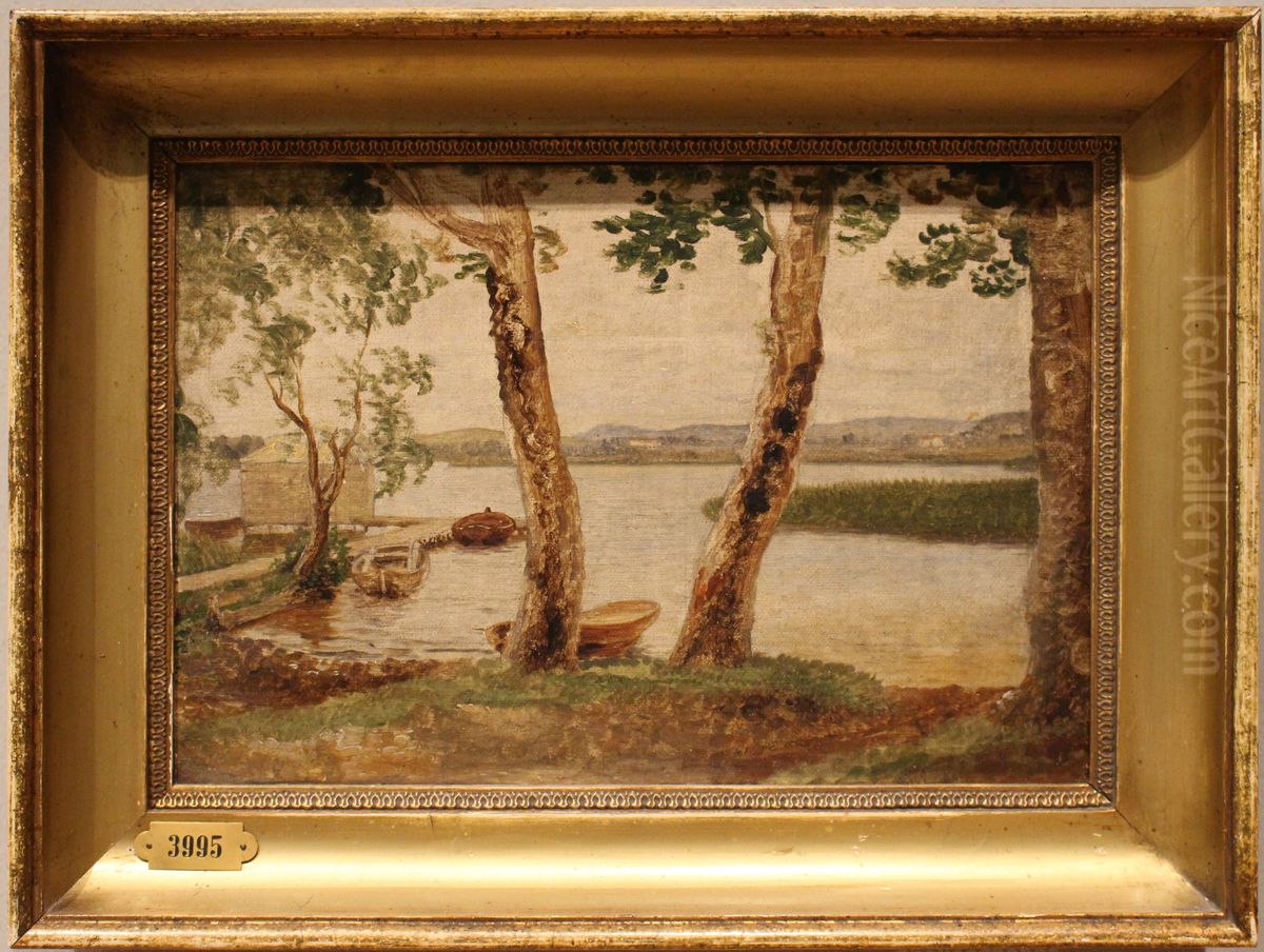 Parti ved Lyngby So Oil Painting by Christoffer Wilhelm Eckersberg