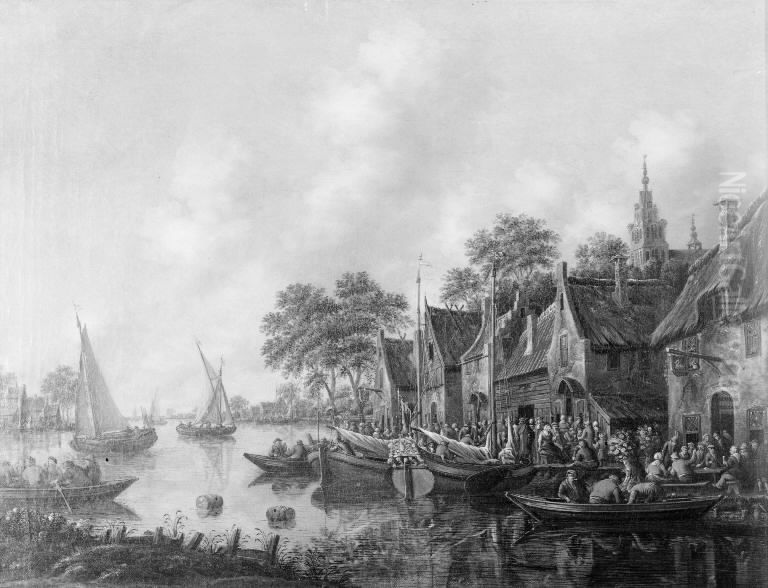 Dutch City Oil Painting by Thomas Heeremans