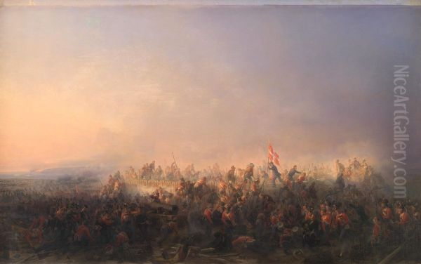 Slaget ved Fredericia den 6. juli 1849 Oil Painting by Niels Simonsen