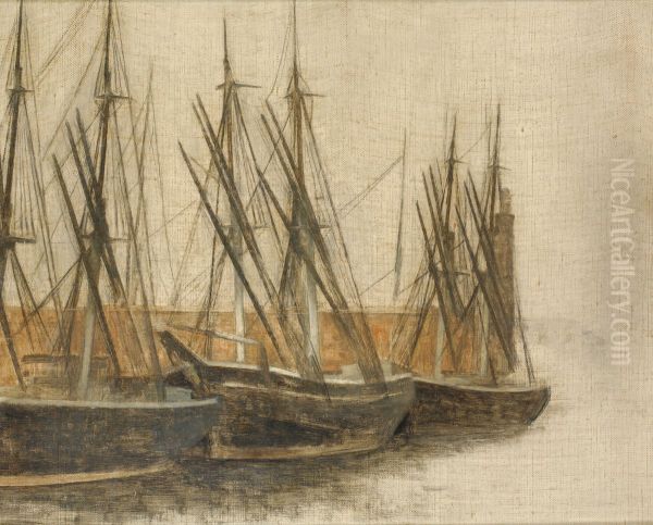 From Christianshavn's Canal, Copenhagen Oil Painting by Vilhelm Hammershoi